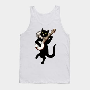 Vintage Cat Playing Banjo Tank Top